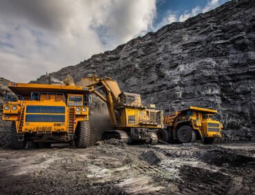 c650052327d03b510bde2d7819529f04 Coal production at one of the open fields in the south of Siberia. Dumpers "BelAZ". September 2015.